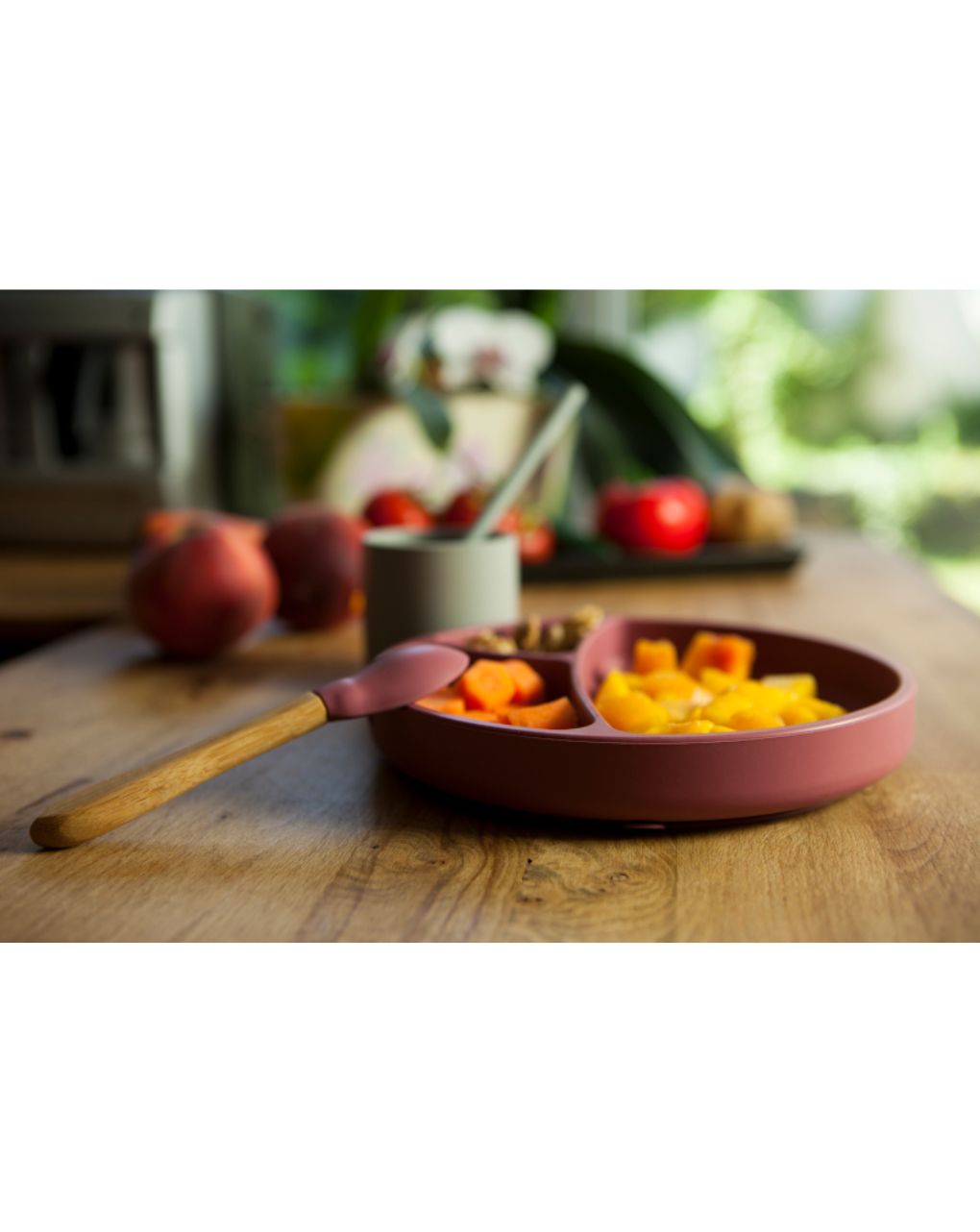 Minikoioi πιάτο με διαχωριστικά portions 6m+ rose 0907-101050005 - MinikOiOi