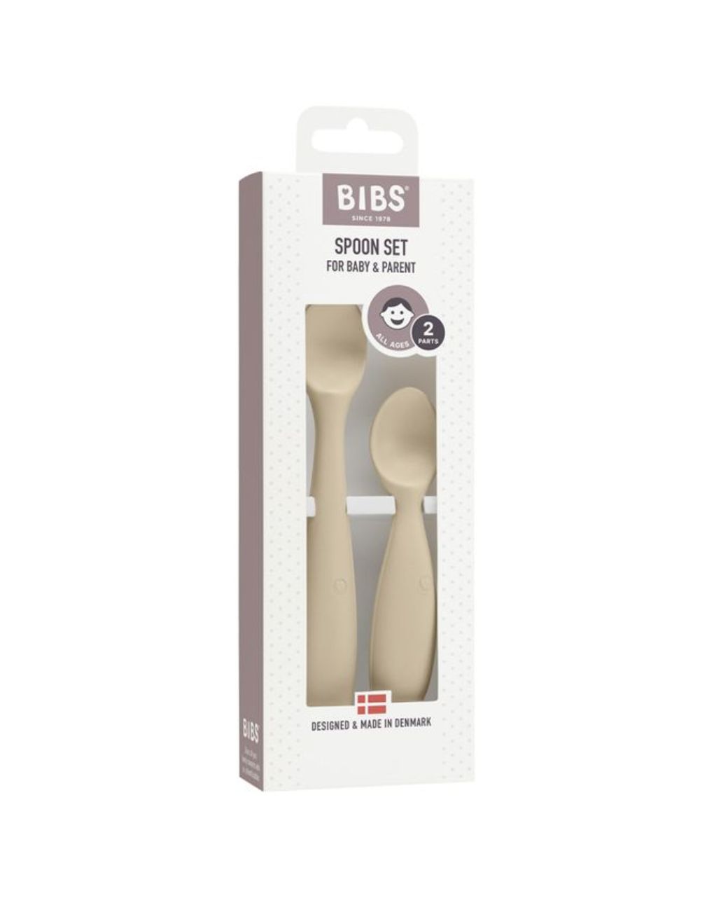 Bibs  σετ κουταλάκια σιλικόνης 2τμχ vanilla - BIBS