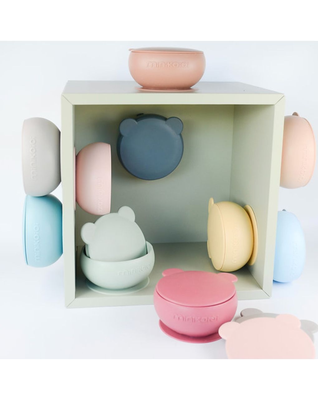 Minikoioi μπολ με καπάκι bowly 450ml riven green 0907-101080007 - MinikOiOi