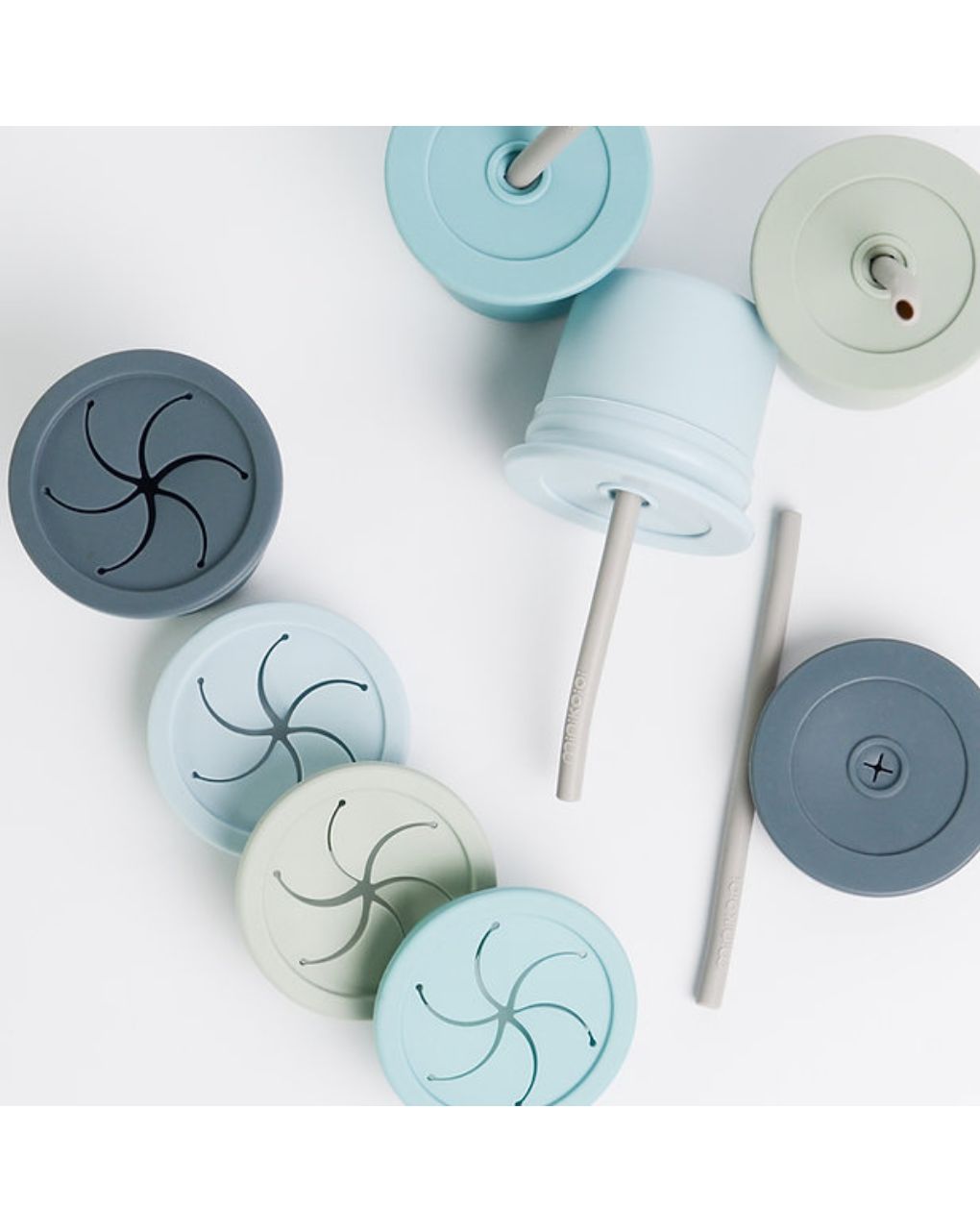 Minikoioi κύπελλο sip+snack πολλών χρήσεων 180ml aqua green/powder grey 0424-101100107 - MinikOiOi