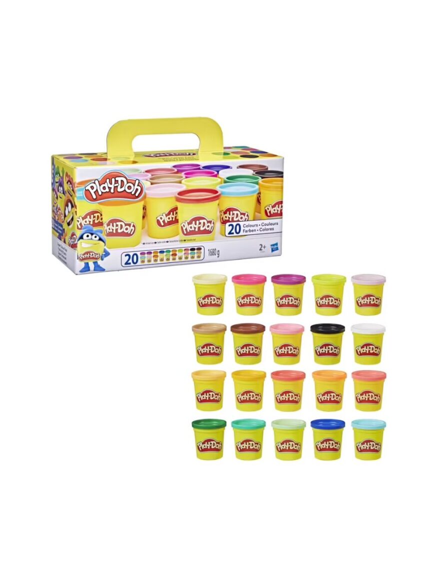 Play-doh super color pack - 20 βαζάκια πλαστοζυμαράκια, a7924 - Play-Doh