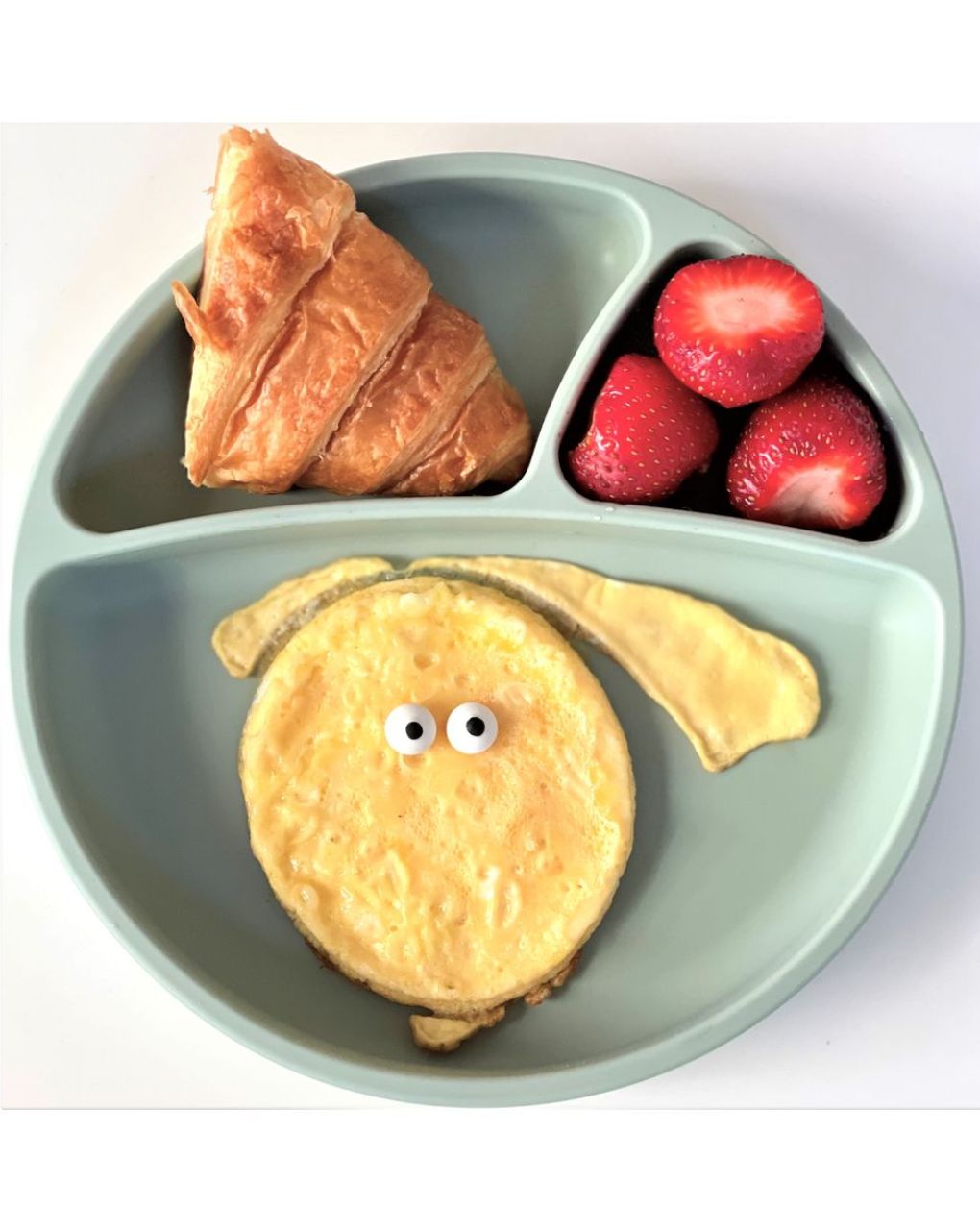 Minikoioi πιάτο με διαχωριστικά portions 6m+ river green 0907-101050007 - MinikOiOi