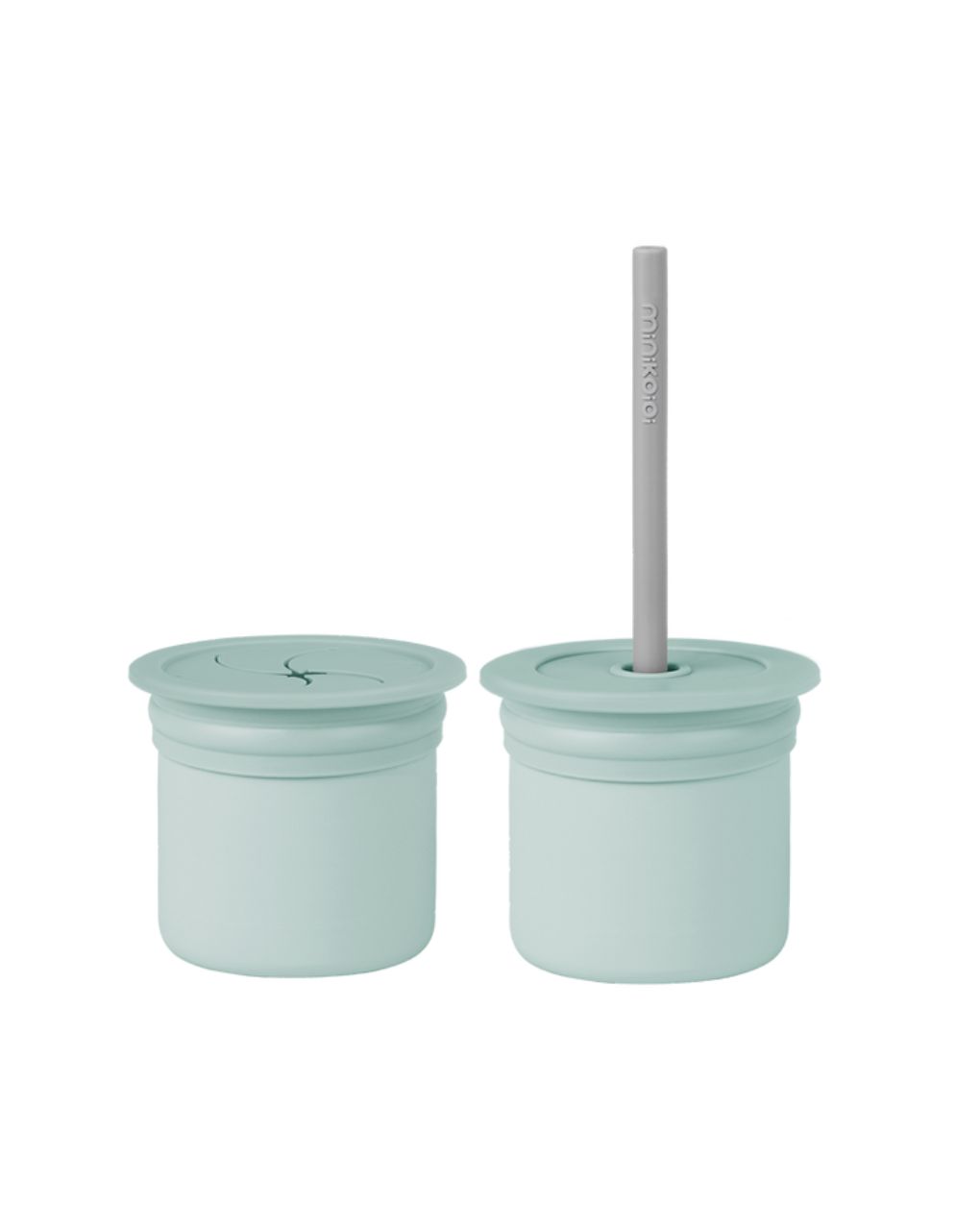 Minikoioi κύπελλο sip+snack πολλών χρήσεων aqua green/powder grey 180ml - MinikOiOi