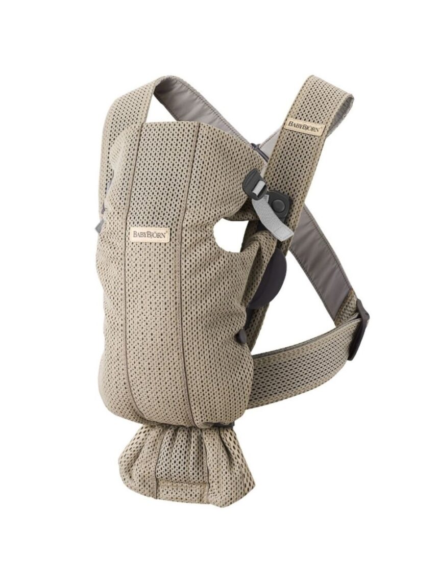 Babybjorn - μάρσιπος mini 3d mesh grey beige - Baby Bjorn