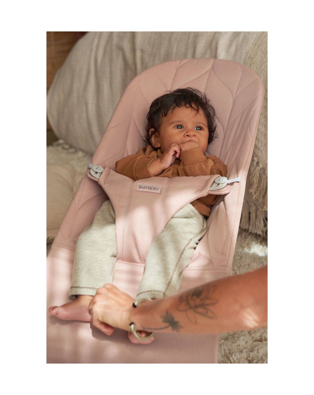 Babybjorn - ριλάξ bliss, woven, petal quilt, dusty pink - Baby Bjorn