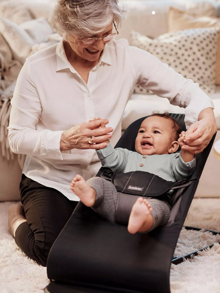 Babybjorn - ριλάξ balance soft, woven, black/dark grey - Baby Bjorn