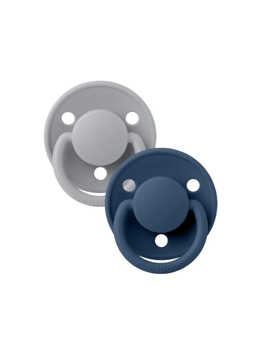 Bibs πιπίλα σιλικόνης σετ 2τμχ de lux cloud-steel blue one size, 0-36m - BIBS