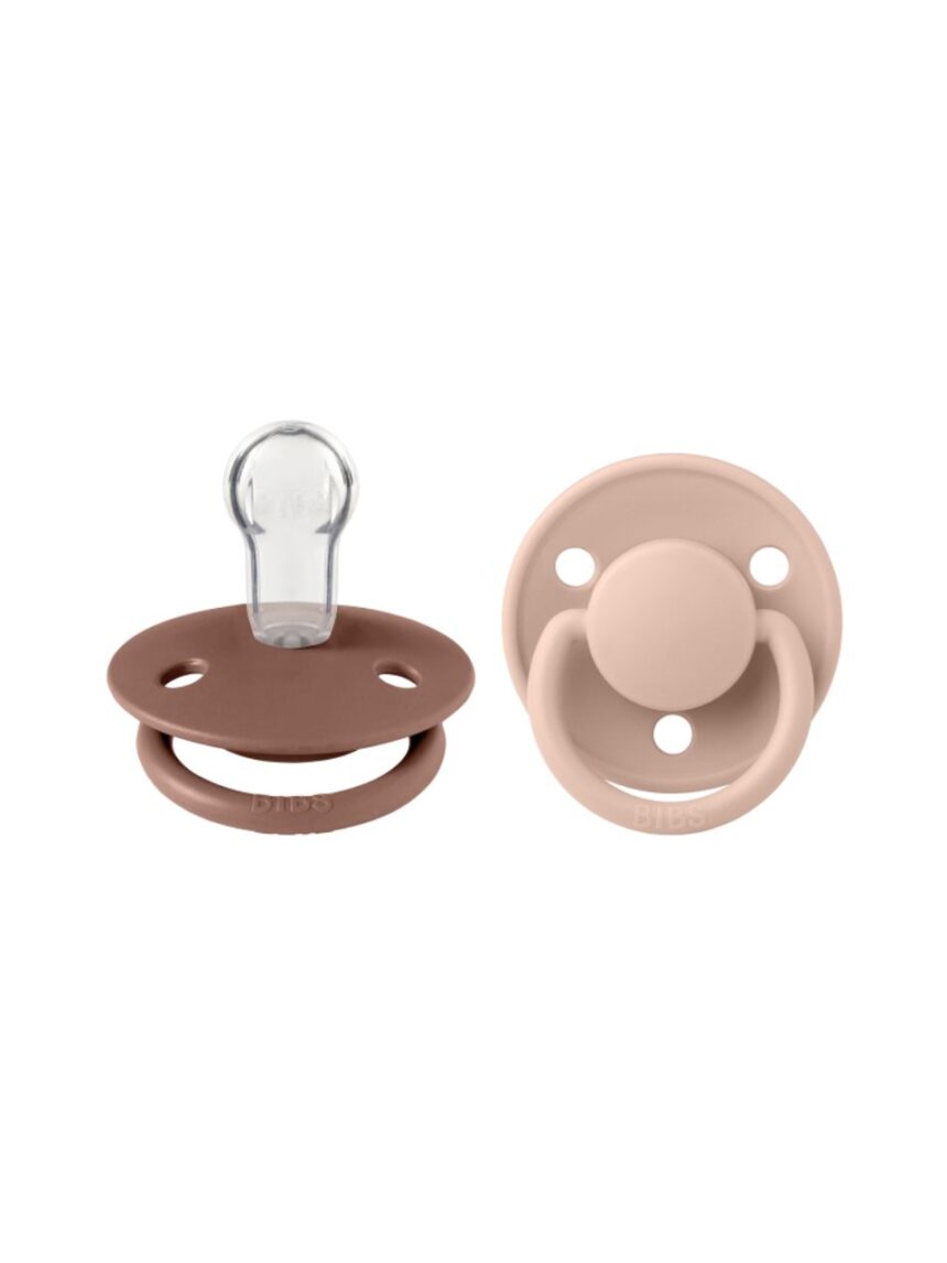 Bibs πιπίλα σιλικόνης σετ 2τμχ de lux woodchuck-blush one size, 0-36m - BIBS