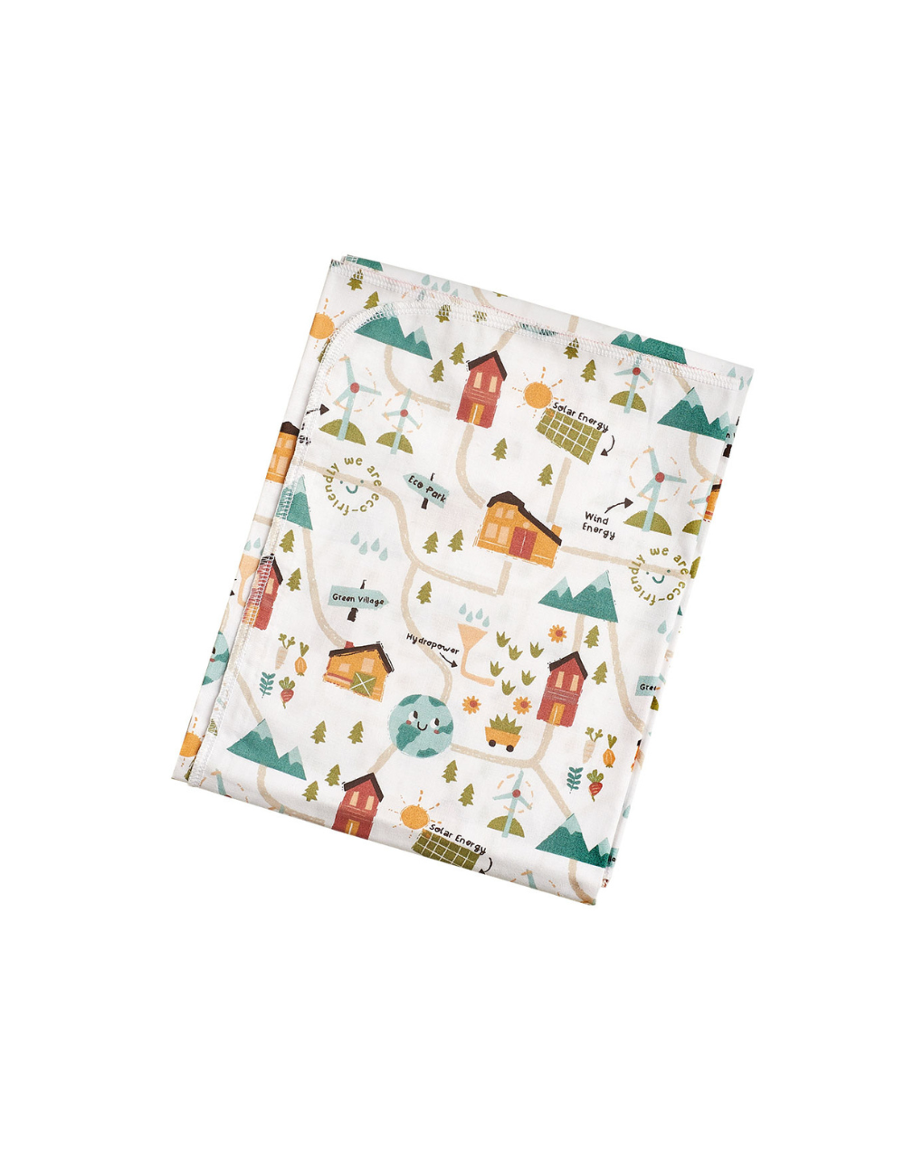 ο κόσμος του μωρού πάνα σεντονόπανου 80x80 cm green village 30041