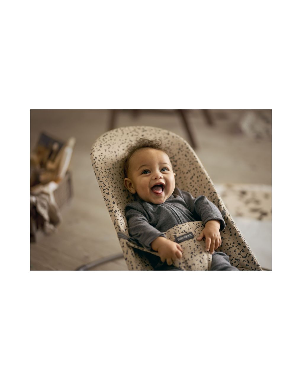 Babybjorn - ριλάξ bliss, woven, print beige/dark grey - Baby Bjorn