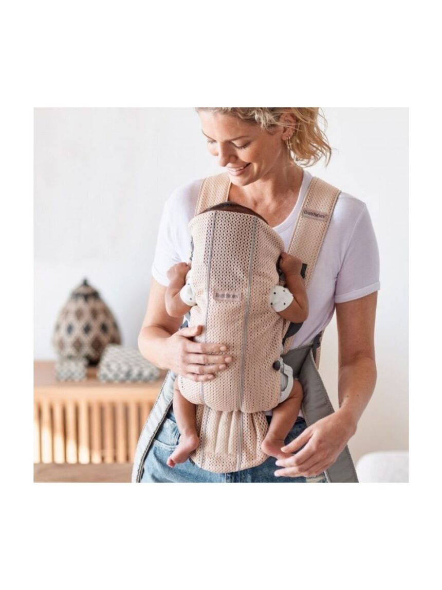 Babybjorn - μάρσιπος mini 3d mesh grey beige - Baby Bjorn