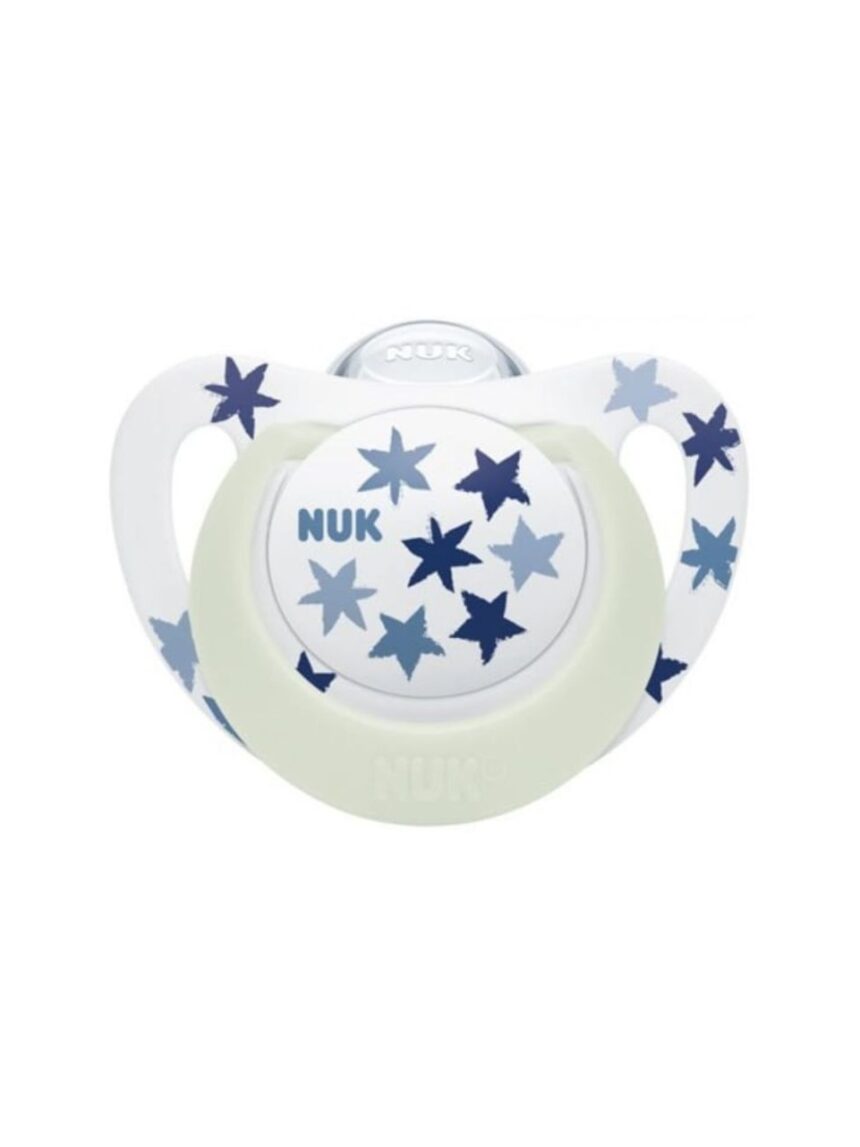 Nuk - star night ορθοδοντική πιπίλα σιλικόνης με θήκη 0-6m σε 2 χρώματα, 10.730.719 - Nuk