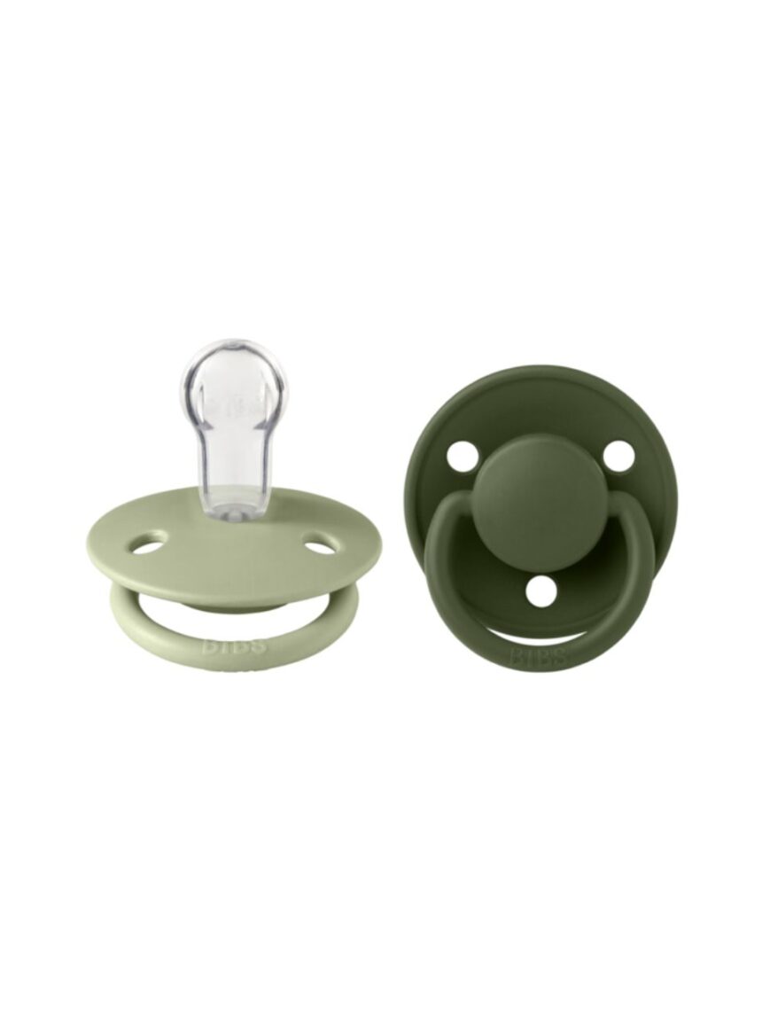 Bibs πιπίλα σιλικόνης σετ 2τμχ de lux sage-hunter green one size, 0-36m - BIBS