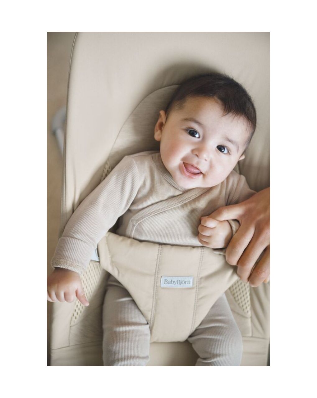 Babybjorn - ριλάξ balance soft, tri fabric, light beige - Baby Bjorn