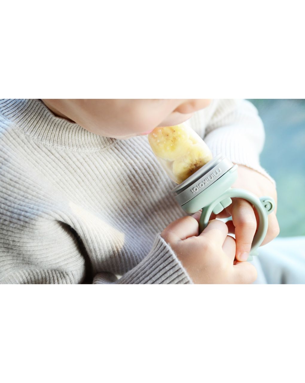 Minikoioi feeder + μασητικό από σιλικόνη river green/powder grey 0424-101130009 - MinikOiOi