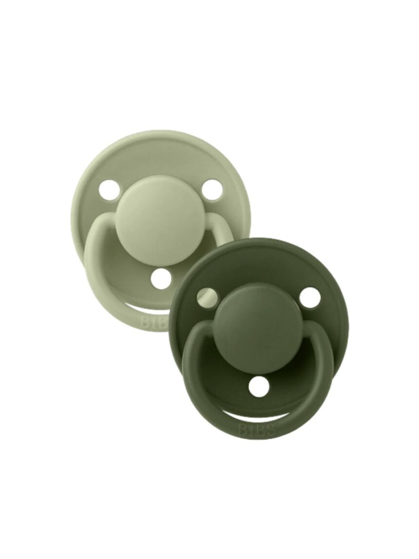 Bibs πιπίλα σιλικόνης σετ 2τμχ de lux sage-hunter green one size, 0-36m - BIBS