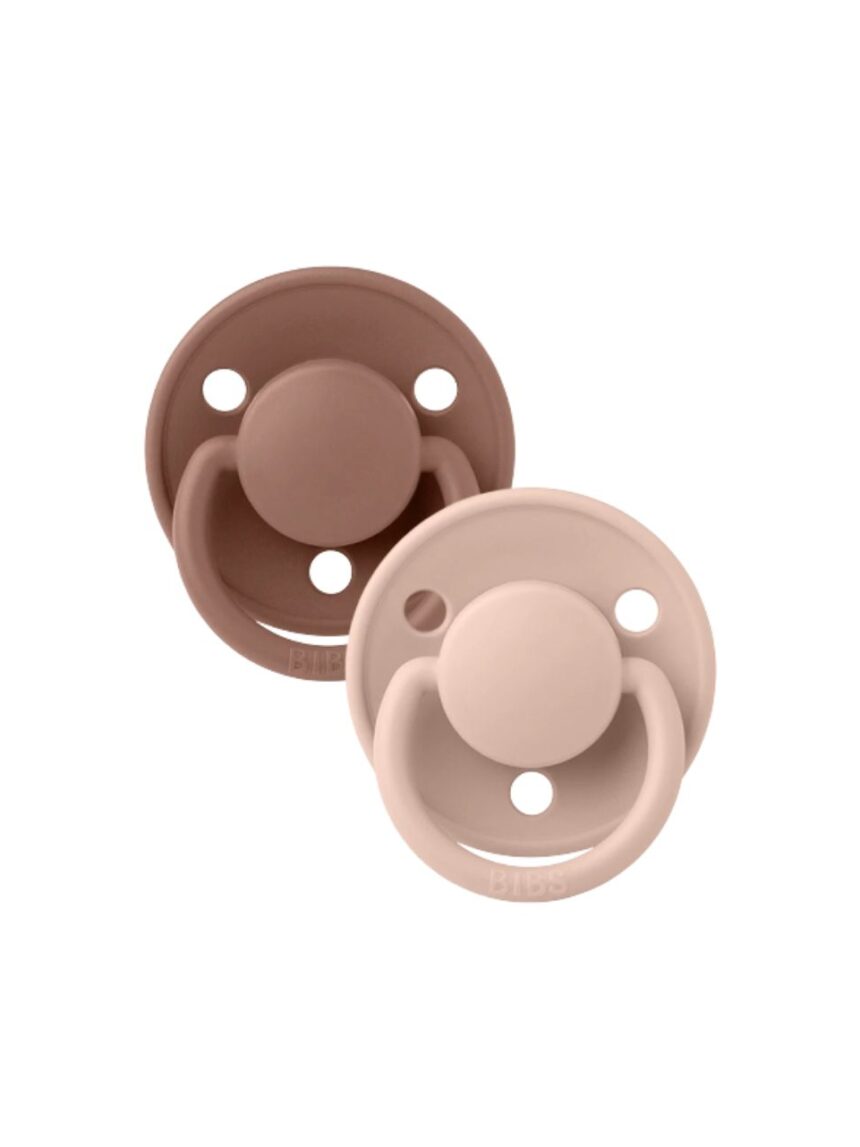 Bibs πιπίλα σιλικόνης σετ 2τμχ de lux woodchuck-blush one size, 0-36m - BIBS