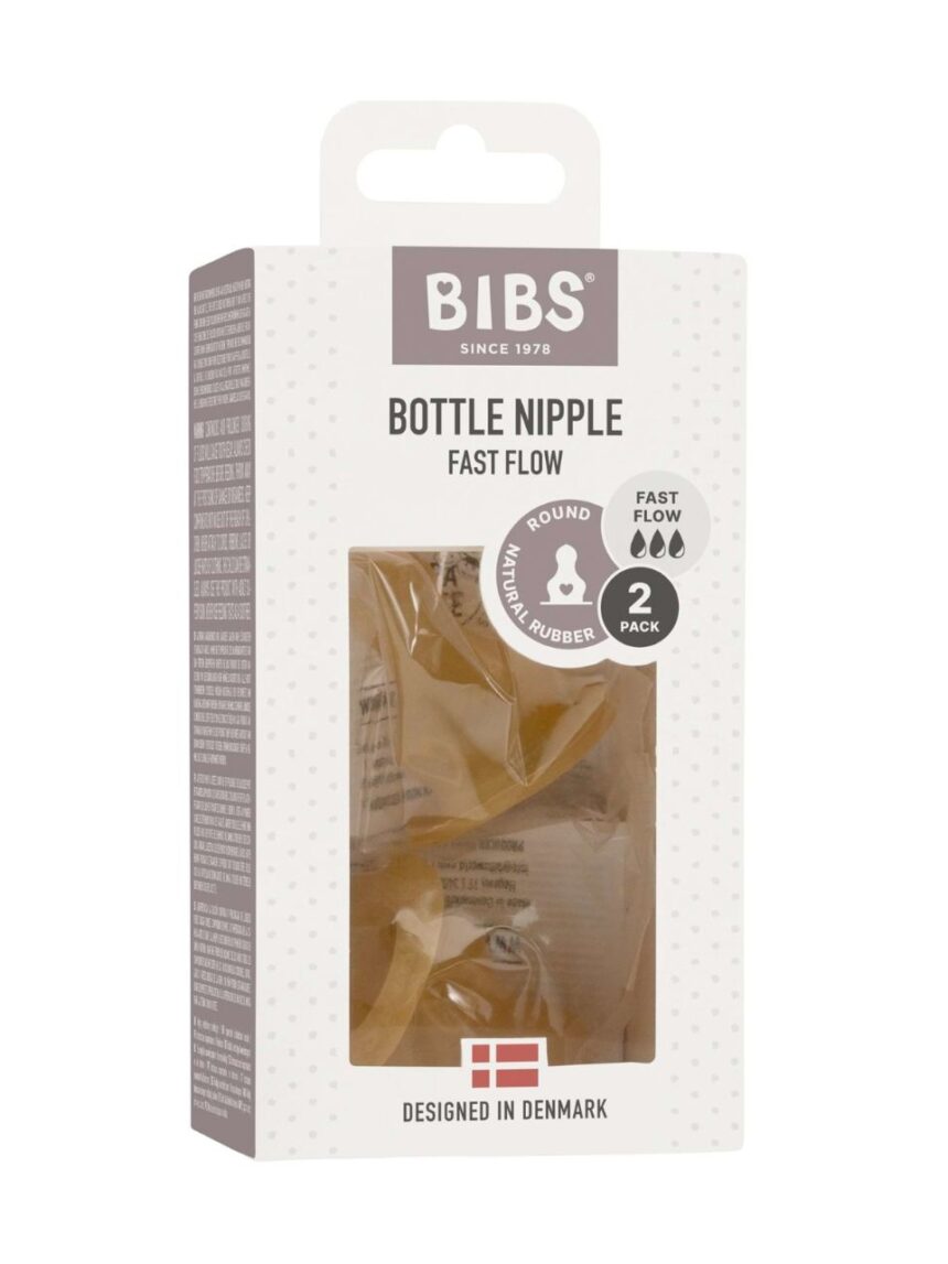 Bibs θηλές μπιμπερό 4m+ καουτσούκ fast flow 2τμχ - BIBS