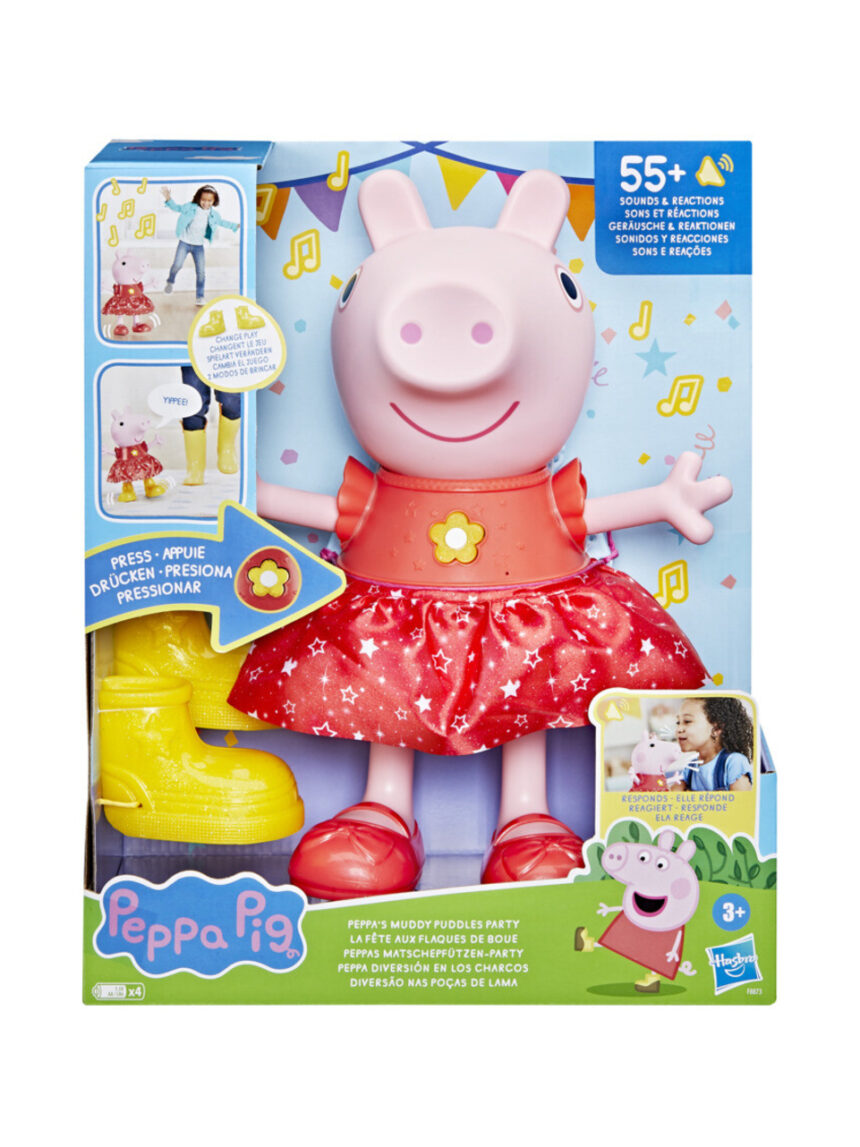 Peppa pig κούκλα peppas muddy puddles party, f8873 - Peppa Pig