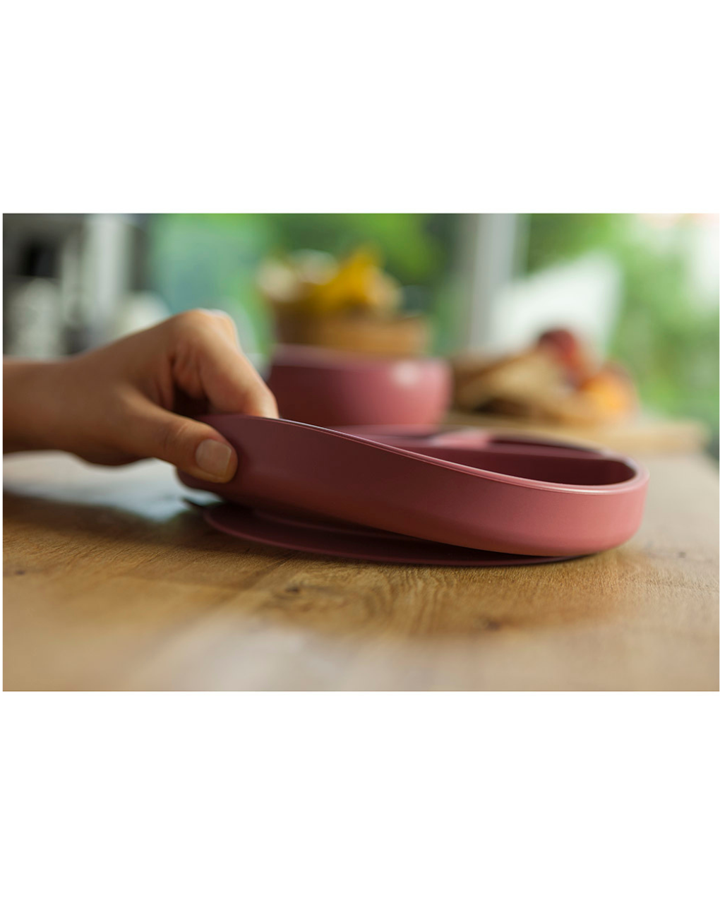 Minikoioi πιάτο με διαχωριστικά portions 6m+ rose 0907-101050005 - MinikOiOi