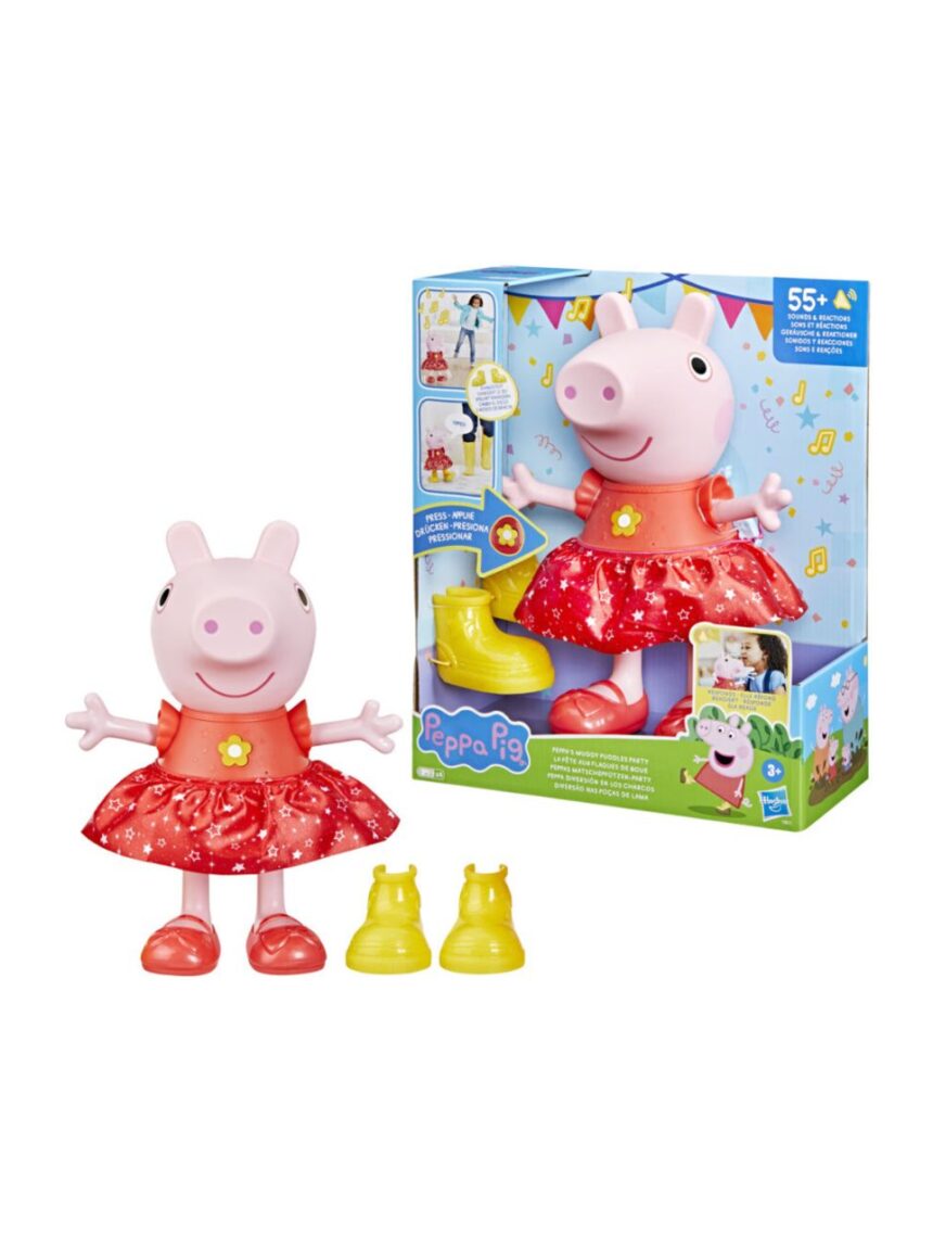 Peppa pig κούκλα peppas muddy puddles party, f8873 - Peppa Pig