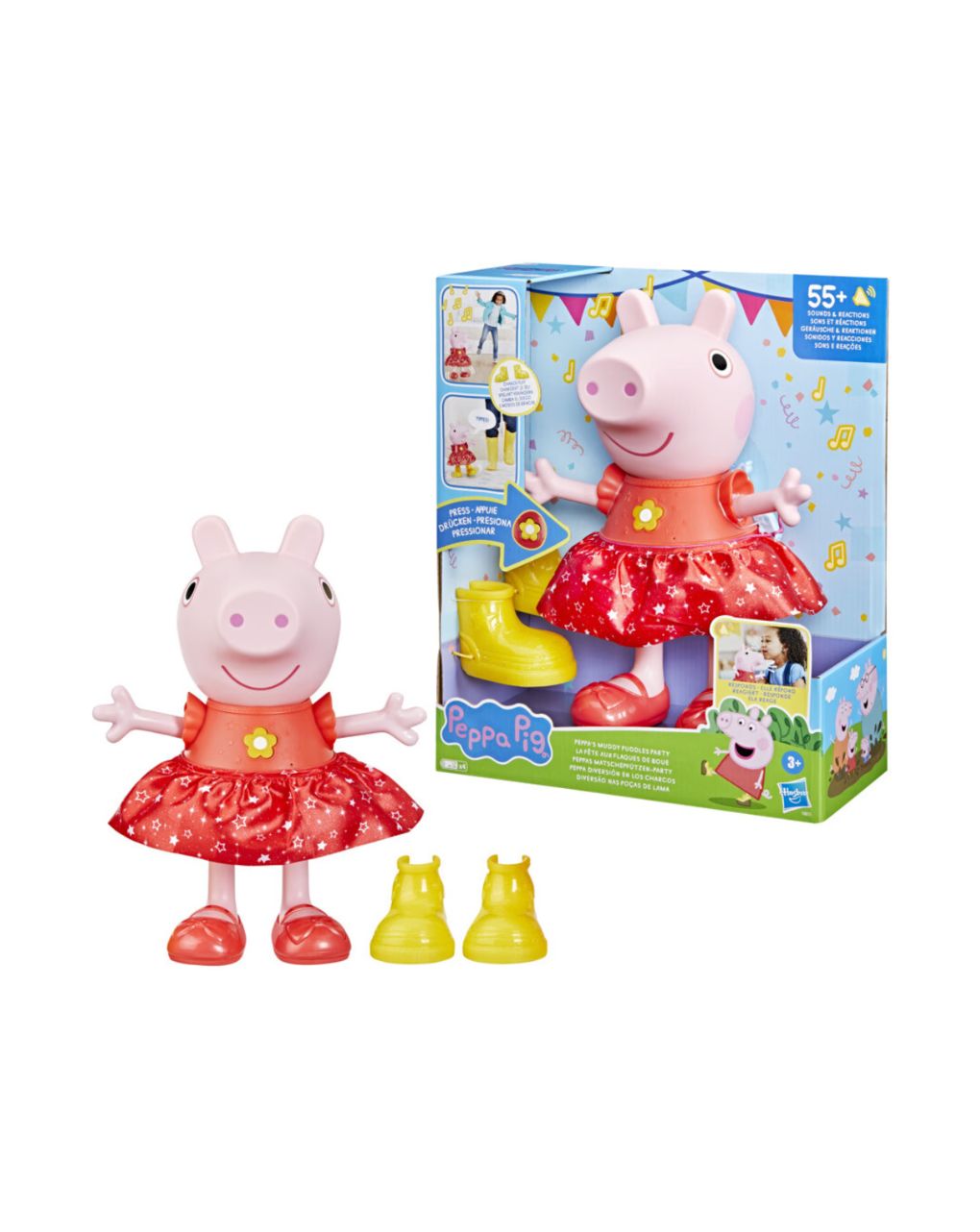 Peppa pig κούκλα peppas muddy puddles party, f8873 - Peppa Pig