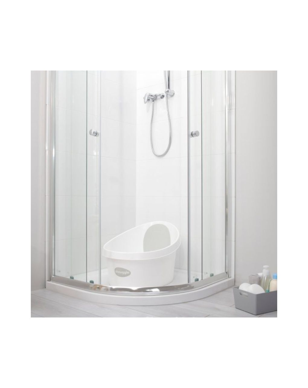 Shnuggle toddler bath λευκό γκρί ανοιχτό με τάπα - SHNUGGLE