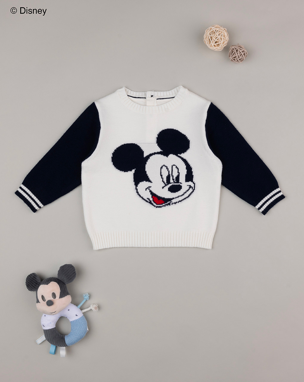 βρεφικό πουλόβερ λευκό mickey για αγόρι