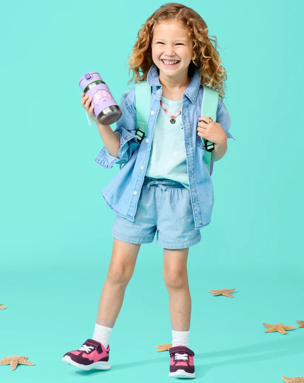 Skip hop sparkle style stainless steel παγούρι με καλαμάκι 350ml seashell 29-2903037-07 - SKIP HOP