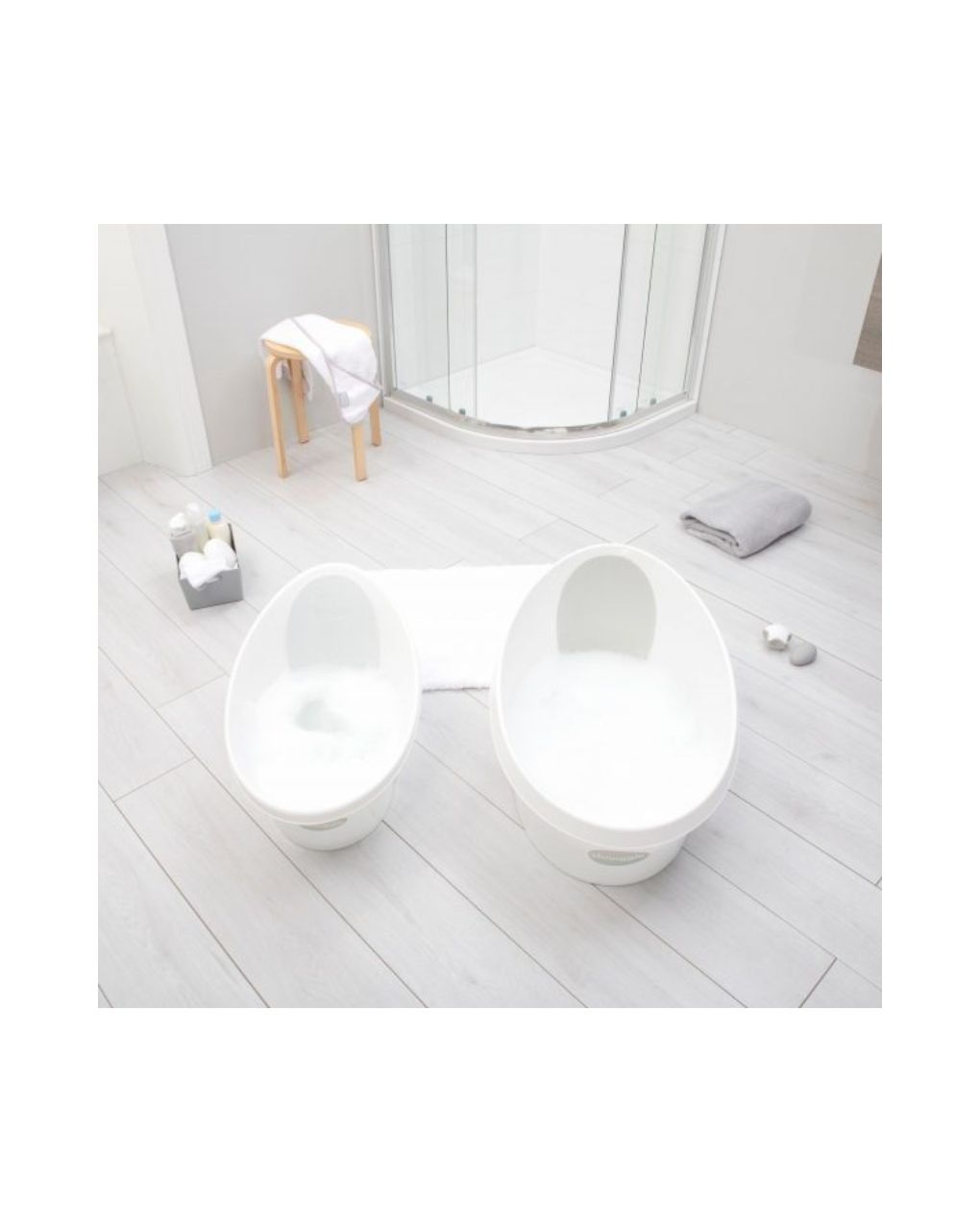 Shnuggle toddler bath λευκό γκρί ανοιχτό με τάπα - SHNUGGLE