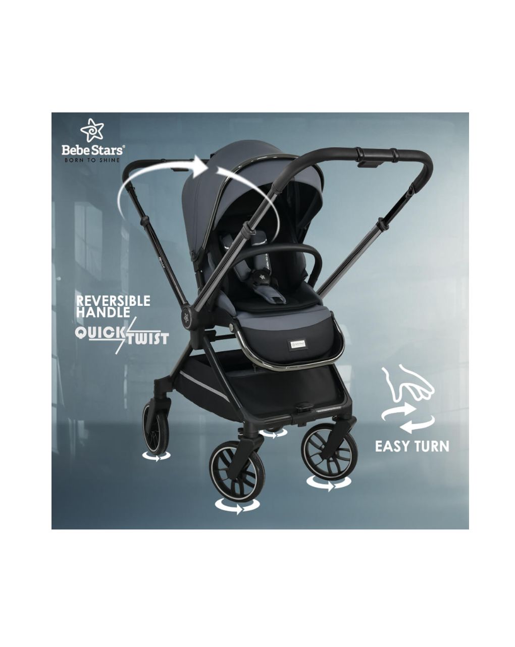 Bebe stars πολυκαρότσι mirage 3σε1 γκρι, 330-188 - Bebe Stars