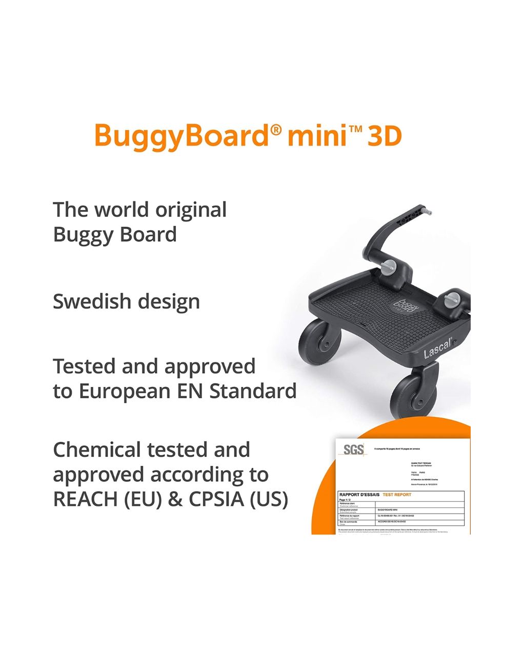 Lascal buggy board σανίδα για δεύτερο παιδί mini 3d blue - Lascal