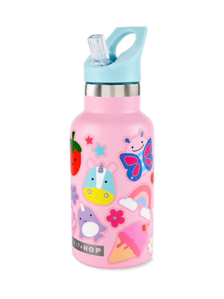Skip hop stainless steel μπουκάλι θερμός με αυτοκόλλητα 380ml pink 29-2903040-03 - SKIP HOP