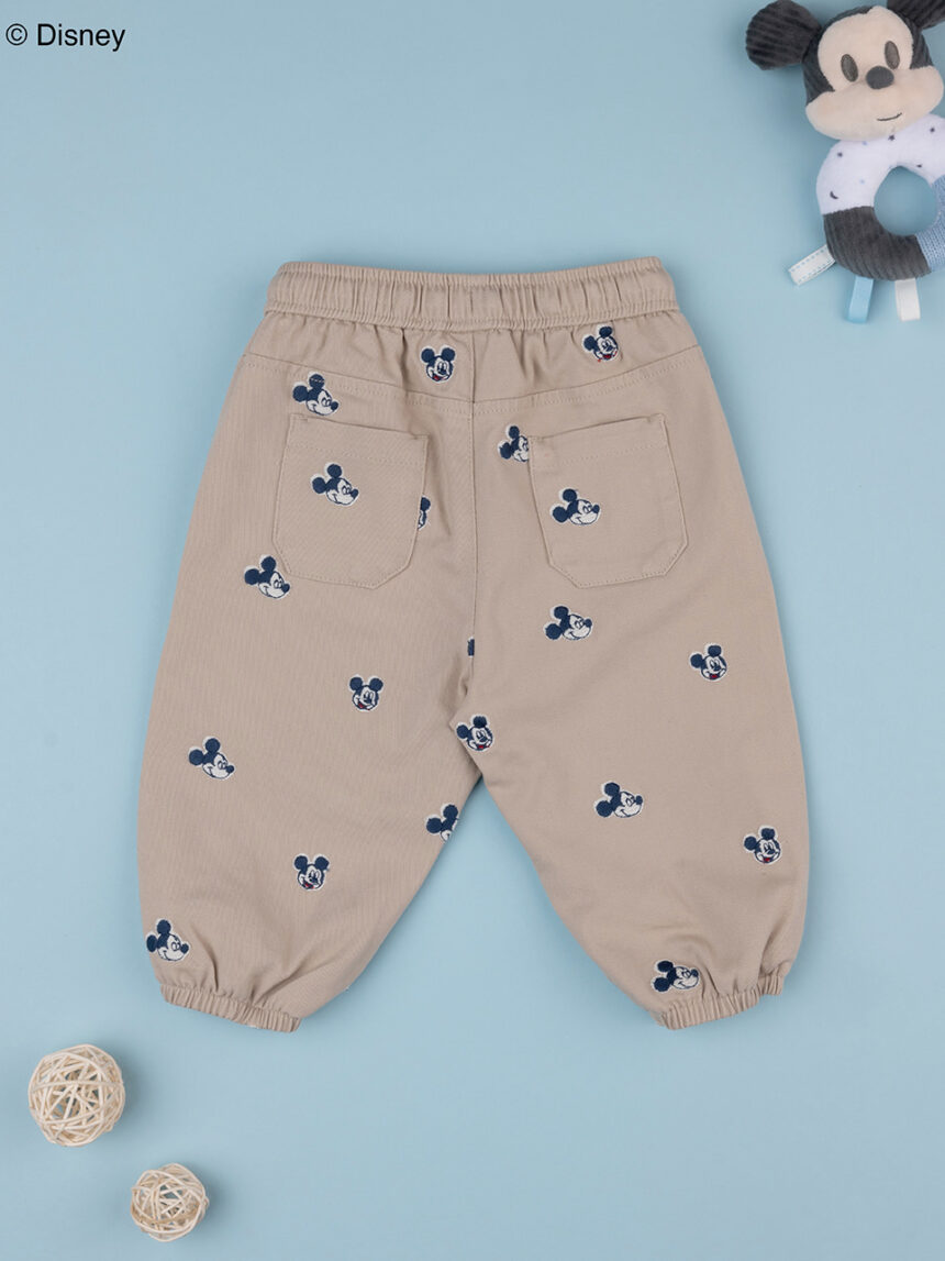 βρεφικό παντελόνι twill μπεζ mickey για αγόρι - Prénatal