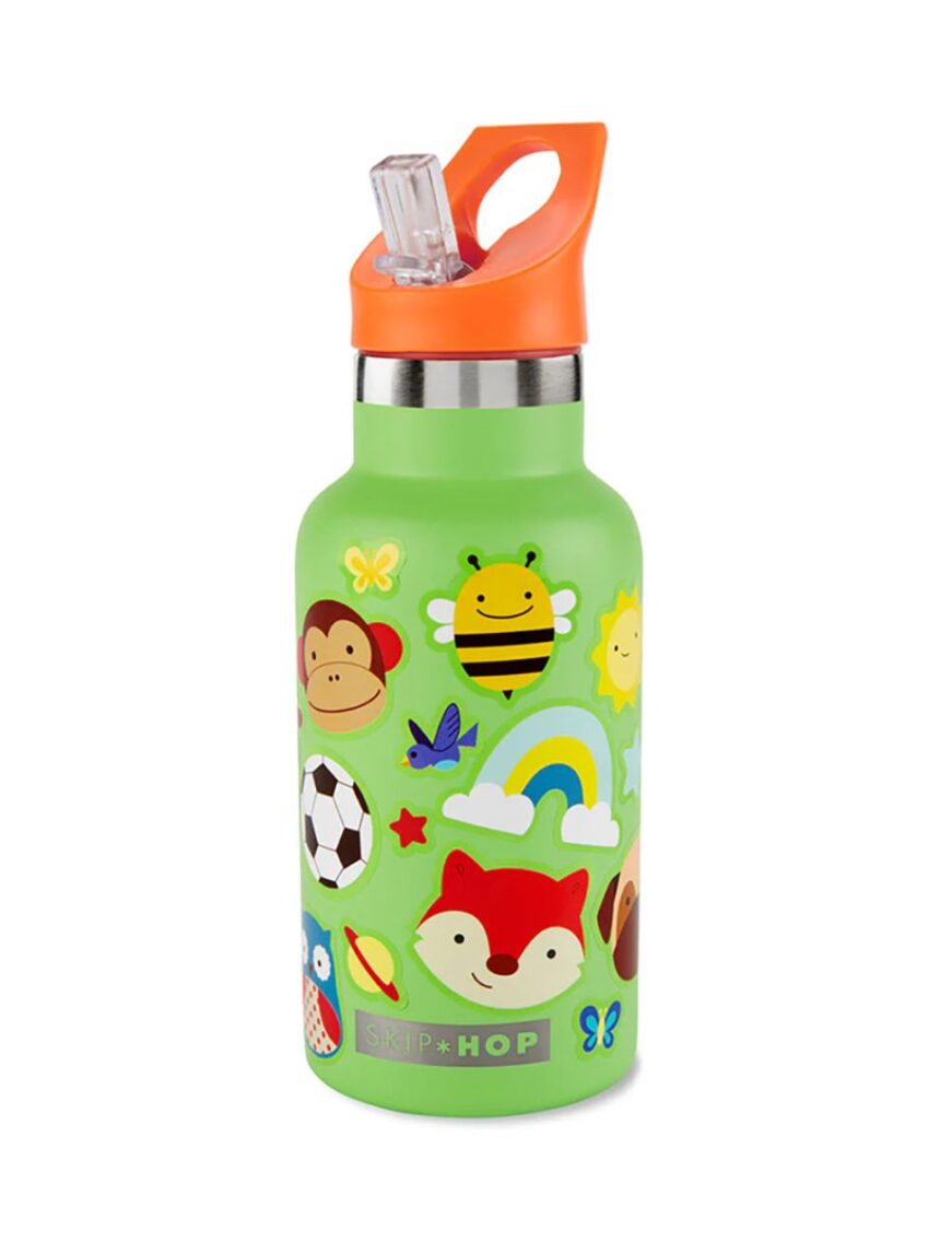 Skip hop stainless steel μπουκάλι θερμός με αυτοκόλλητα 380ml green 29-2903040-02 - SKIP HOP