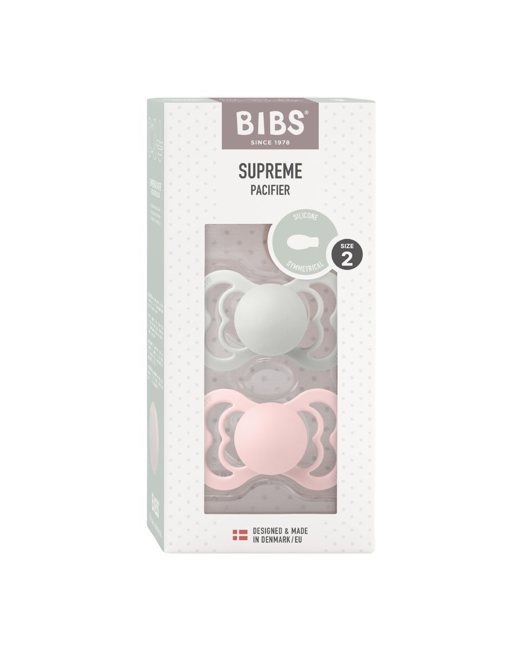 Bibs supreme πιπίλες σιλικόνης 2τμχ 6m+ haze/blossom - BIBS