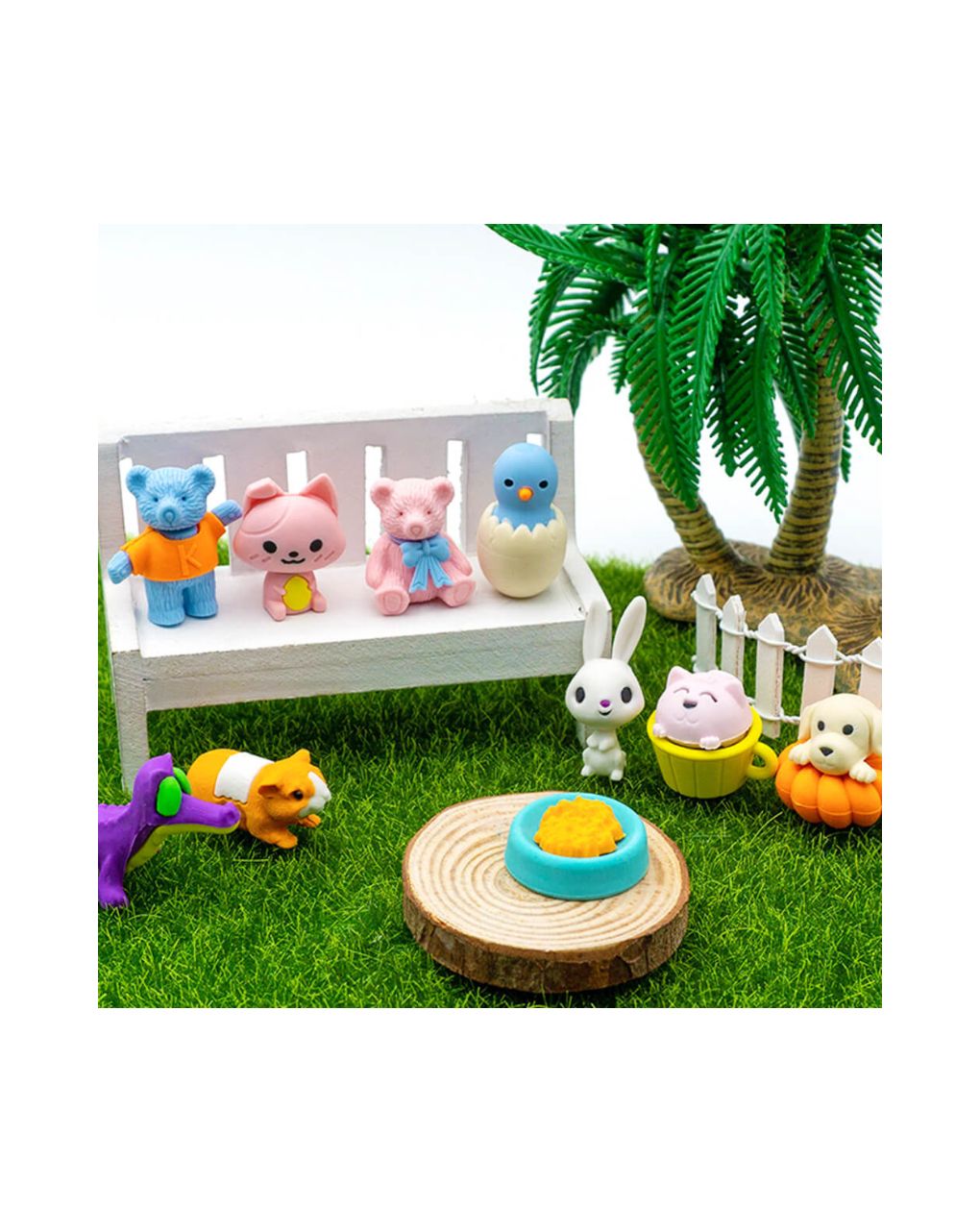 σετ γόμες fancy eraser set: animals σε 2 σχέδια - LITTLE TREE
