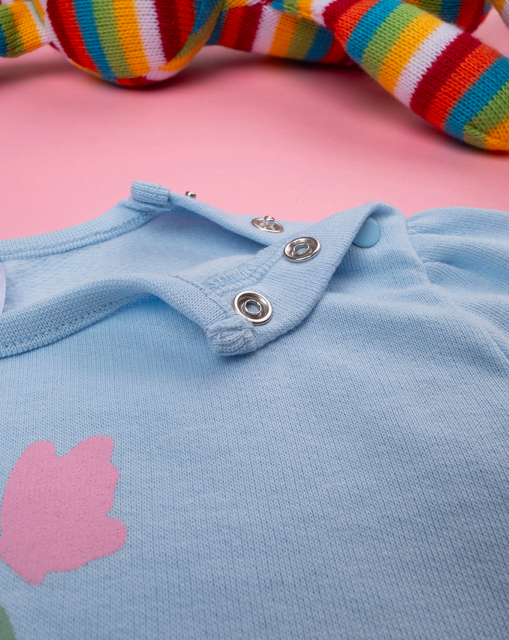 βρεφική πιτζάμα γαλάζια/φούξια με γατάκια για κορίτσι - Prénatal