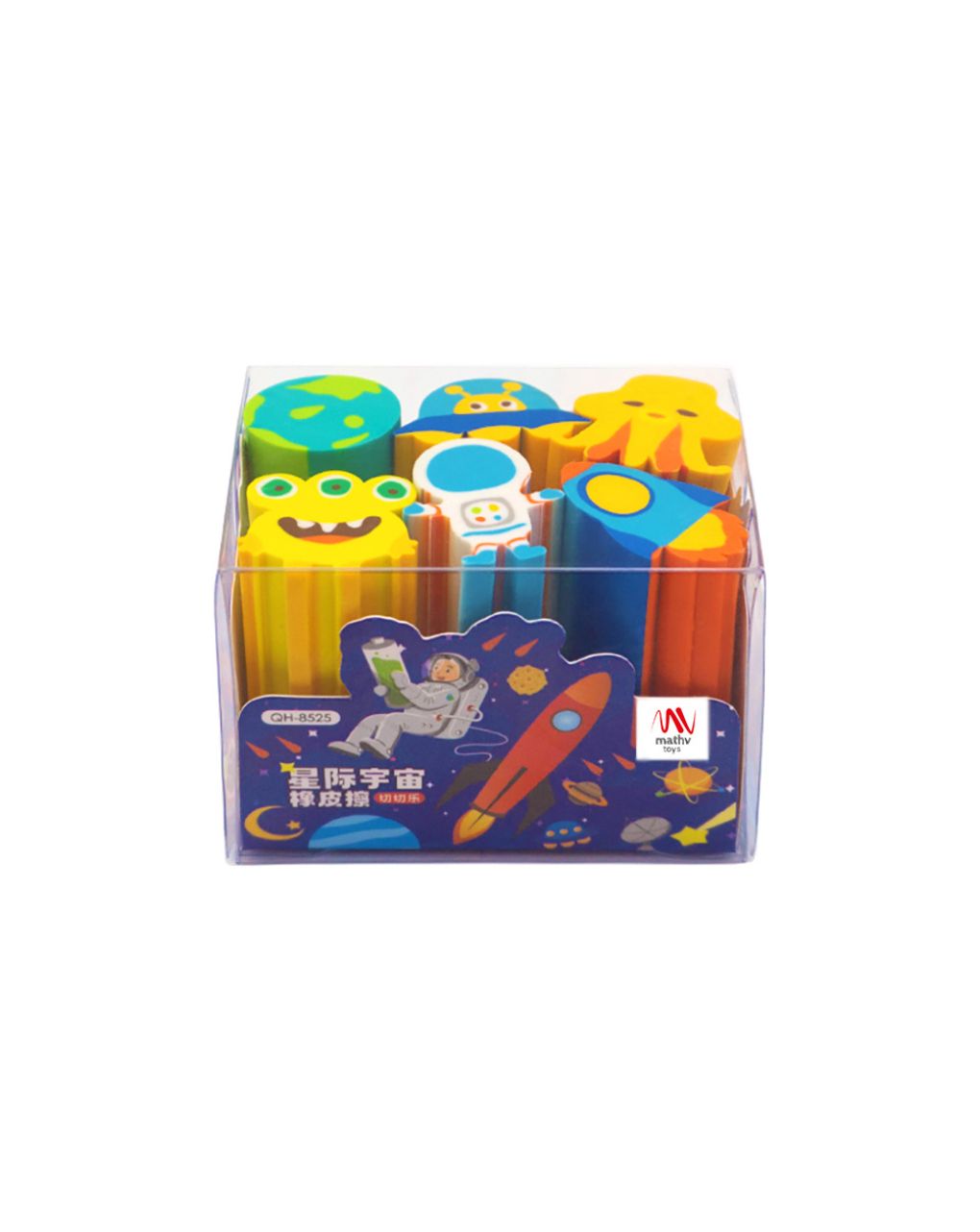 σετ γόμες 6τμχ fancy eraser set: space