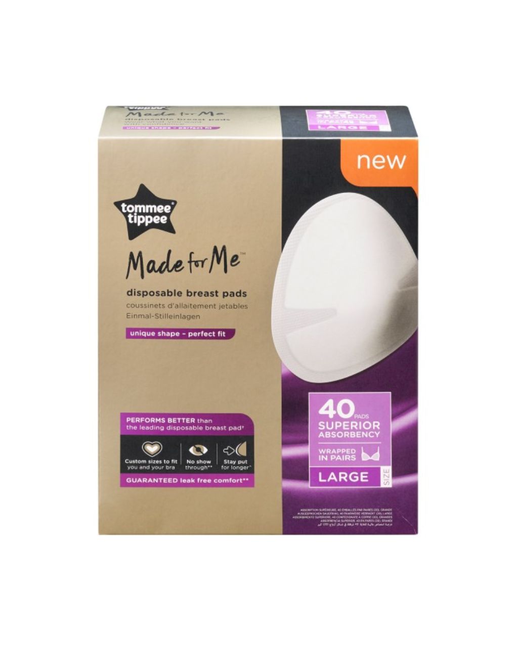 Tommee tippee made for me επιθέματα στήθους μίας χρήσης large (40τμχ) 423635 - Tommee Tippee