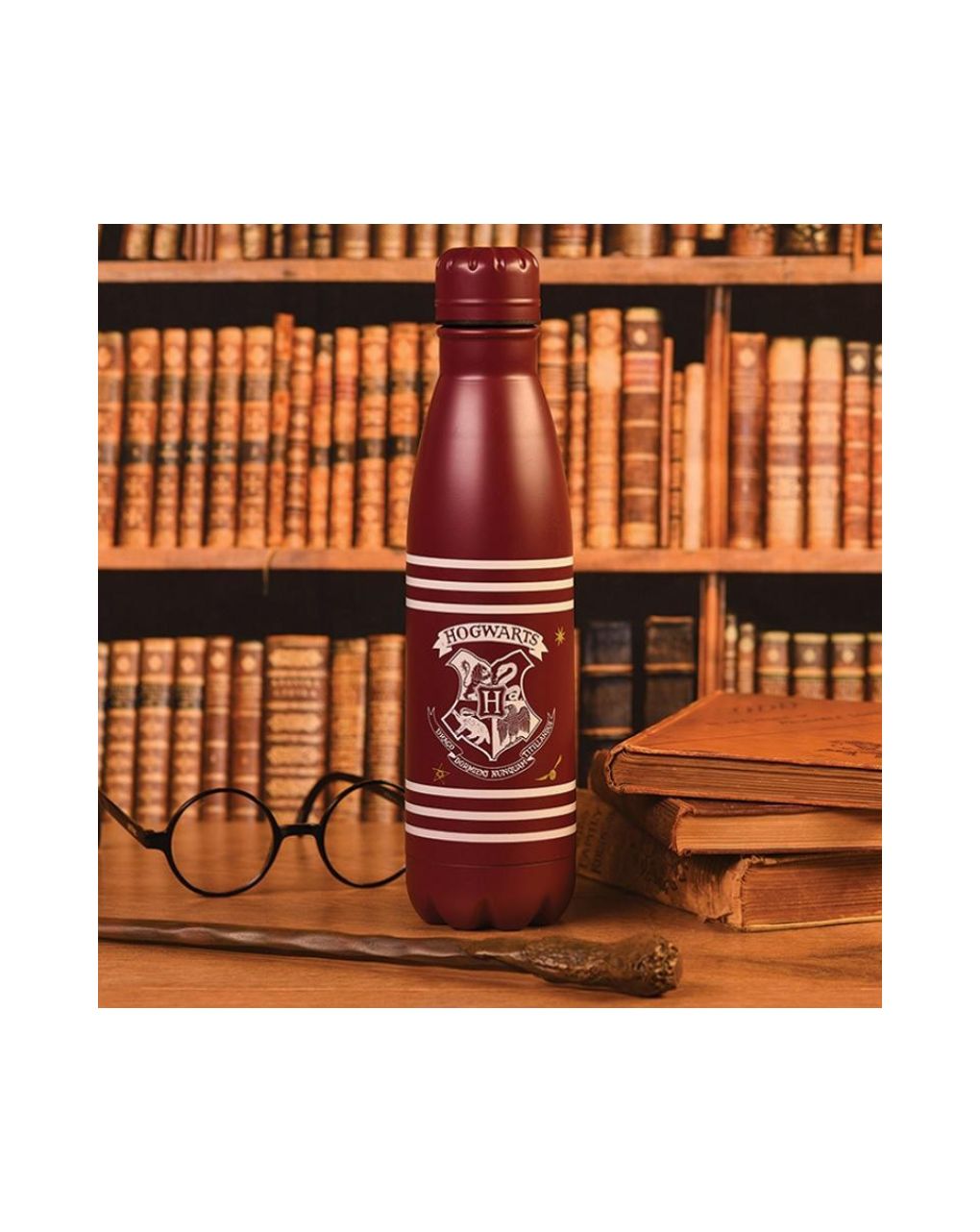 μεταλλικό μπουκάλι 550ml harry potter (classic crest burgundy stripes) - PYRAMID