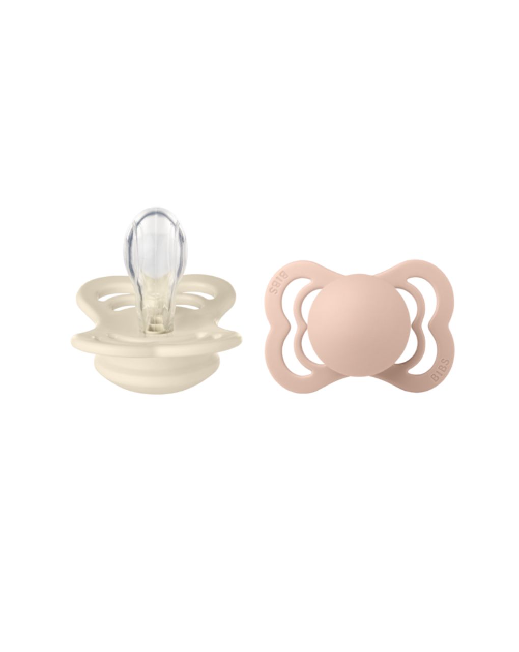 Bibs supreme πιπίλες σιλικόνης 2τμχ 6m+ ivory/blush - BIBS
