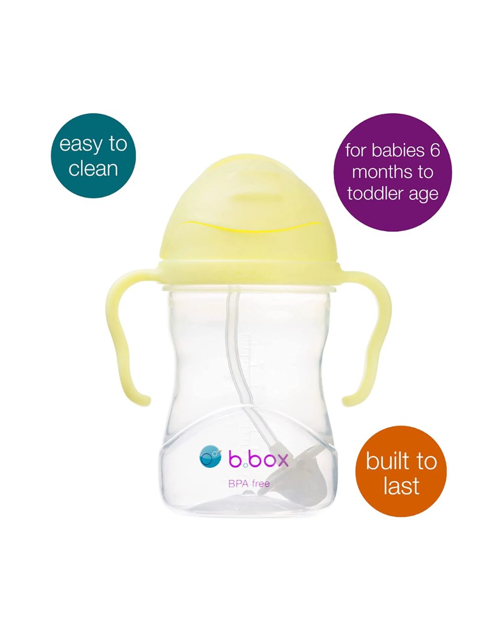 B.box εκπαιδευτικό ποτηράκι με καλαμάκι 6m+ sippy cup banana split 240ml, bb522 - BBOX