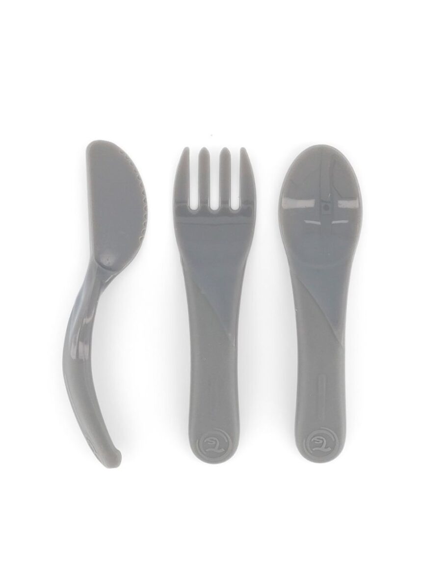 Twistshake σετ κουτάλι, μαχαίρι, πιρούνι 6m+ γκρι 32-08-78204 - Twistshake