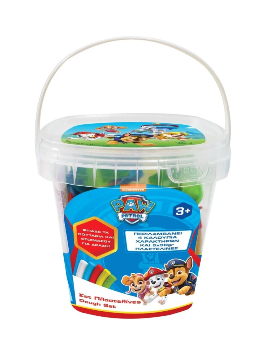 Paw patrol σετ πλαστελίνη σε μικρό κουβαδάκι 5x30gr, 03979pm - John Hellas