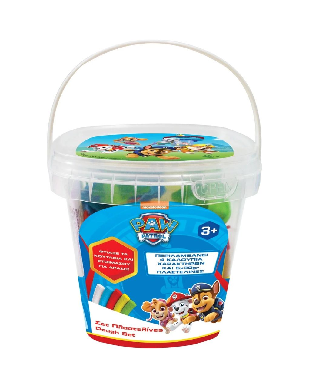 Paw patrol σετ πλαστελίνη σε μικρό κουβαδάκι 5x30gr, 03979pm - John Hellas