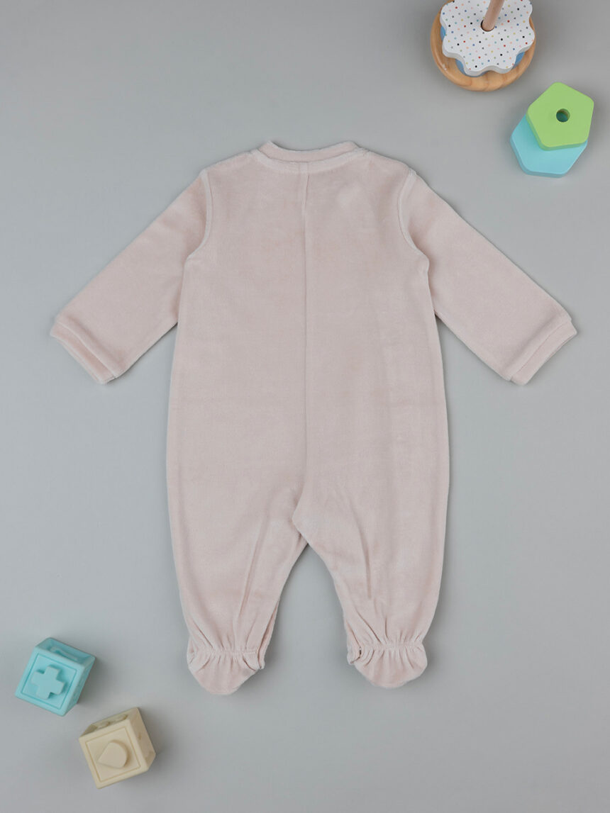 βρεφικό φορμάκι σενίλ μπεζ baby smile unisex - Prénatal