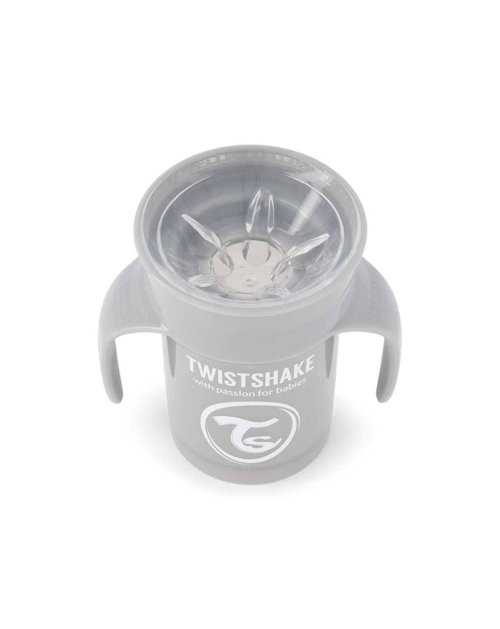 Twistshake κύπελλο spill-free 360° 230ml 6m+ pastel grey 32-08-78930 - Twistshake