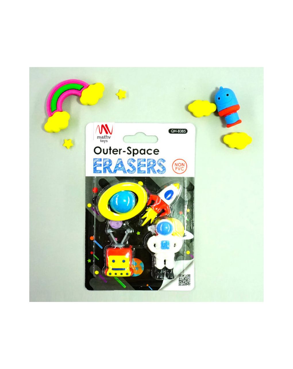 Fancy eraser set: outer space traveller σε 2 σχέδια - LITTLE TREE