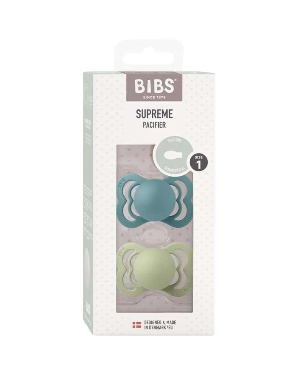 Bibs supreme πιπίλες σιλικόνης 2τμχ 0-6m islandsea/sage - BIBS